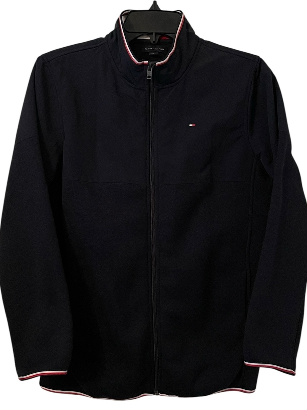 Tommy Hilfiger Boy’s Navy Nylon Fleece Blend Full Zip Jacket Size XL